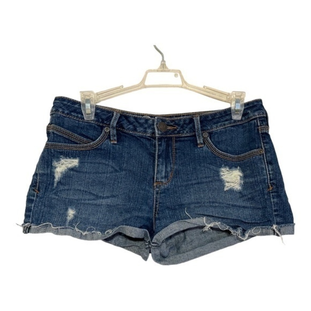 B by Bullhead Womens Cutoff Jean Shorts Denim Distressed Shortie Size 9